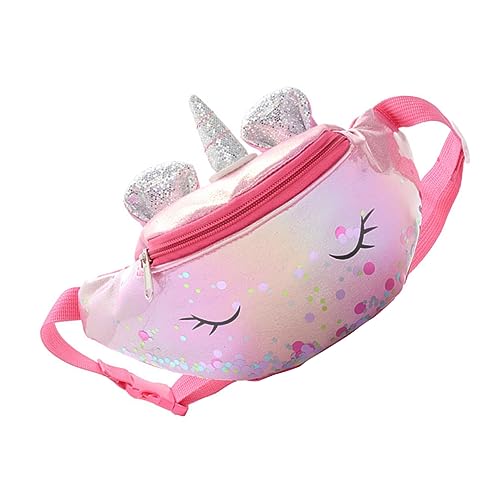 ANDRESLAD 1 STK Einhorn-gürteltasche Reise-Crossbody Party-gürteltasche Für Mädchen Reise-umhängetaschen Umhängetasche Für Kleine Mädchen Einhorn Mädchen Tasche Kindergürtel Rosy Pu-Leder von ANDRESLAD