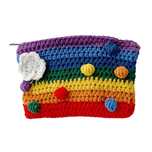 ANDRESLAD 1Stück Gehäkelte Regenbogen Geldbörse für Damen Bunte Strickhandtasche Münzbeutel Handy Tasche Knitted Wallet Change Bag Farbige Umhängetasche ANDRESLAD 1Stück Gehäkelte Regenbogen Geldbörse für Damen Bunte Strickhandtasche Münzbeutel Handy Tasche Knitted Wallet Change Bag Farbige Umhängetasche von ANDRESLAD