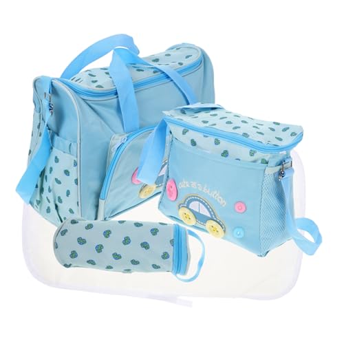 ANDRESLAD 4 1 Multifunktions Babywickeltasche Große Kapazität Wickelunterlage Reise Mumientasche Himmelblau Tragbare Handtasche Für Mama Stilvolles Design Ideal Für Unterwegs von ANDRESLAD