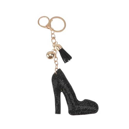 ANDRESLAD Schlüsselanhänger Auto Plattform Telefon Brieftasche Handy-Geldbörsen für Damen Strass geldbörse Ideas genschenkideen high Heel Schlüsseldekoration Taschenanhänger Stoff Black von ANDRESLAD