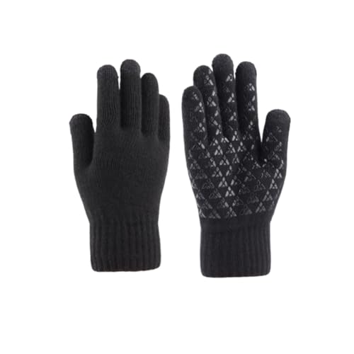 ANDRESLAD Verdickte Winter Touchscreen Handschuhe Für Herren Und Jungen Winddicht Und rutschfest Gestrickt Und Warm Farbe Schwarz 1 Paar von ANDRESLAD