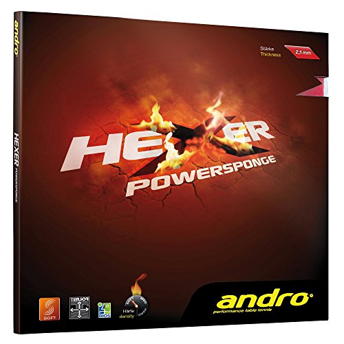 ANDRO Belag Hexer Powersponge, rot, 1,7 mm von ANDRO