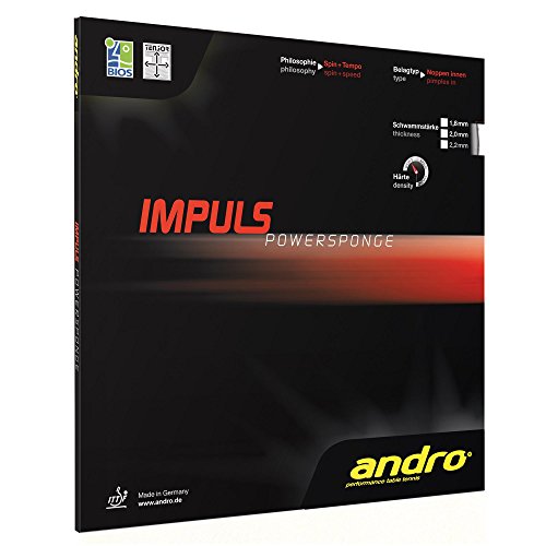 ANDRO Belag Impuls Powersponge, schwarz, 1,8 mm von ANDRO