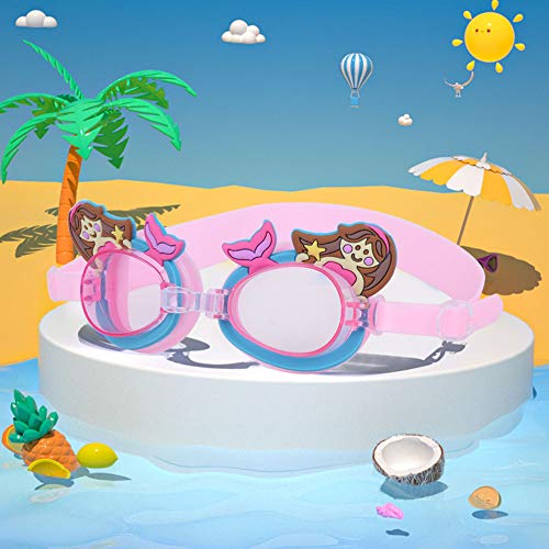 ANGGREK Schwimmbrille, Anti-UV-Linse, Kinderbrille, Schützt die Augen Beim Schwimmen für und Sorgt für Klare Sicht (Meerjungfrau-Pink-Box) von ANGGREK