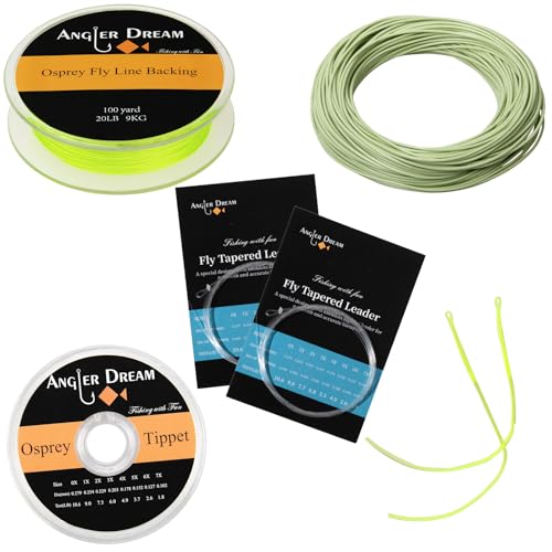 Fliegenfischschnur-Set, 8 F, WF, 8 WT, geflochten, Grün Fliegenfischschnur-Set, 8 F, WF, 8 WT, geflochten, Grün von ANGLER DREAM