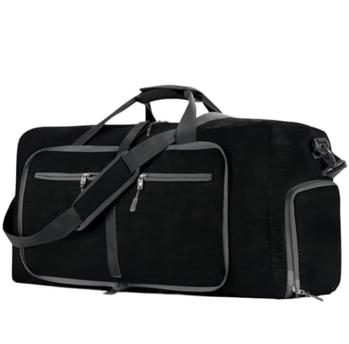 Reisetasche Sporttasche 24-Zoll-Kleidersack Mit Schuhfach, 2-in-1-Hängekoffer, Anzug, Wochenendtaschen Gym Tasche Reisetasche Damen (Color : Black, Size : 63 * 29 * 35cm) von ANIIC