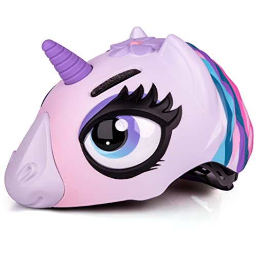 ANIMILES Kinder Fahrradhelm - 3D Einhorn Helm & Hai Helm für Mädchen, Jungen 3-8 Jahre, Verstellbarer Kinderhelm für Fahrrad, Skateboard, Scooter, Skaten (Lila Einhorn) von ANIMILES