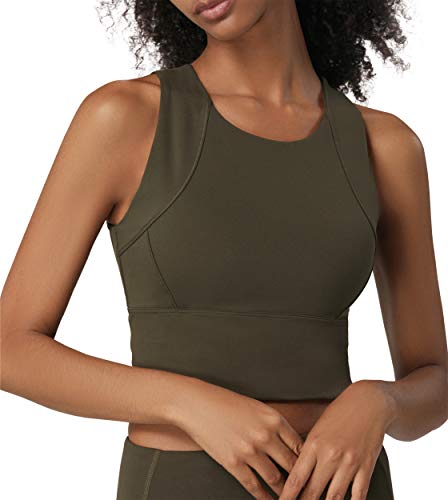 ANIMQUE Damen Sport-BH Anti-Schock Winter Outdoor Lauf High-Neck Sportstop Stark Halt Groß-Intensität, Dunkeloliv M ANIMQUE Damen Sport-BH Anti-Schock Winter Outdoor Lauf High-Neck Sportstop Stark Halt Groß-Intensität, Dunkeloliv M von ANIMQUE