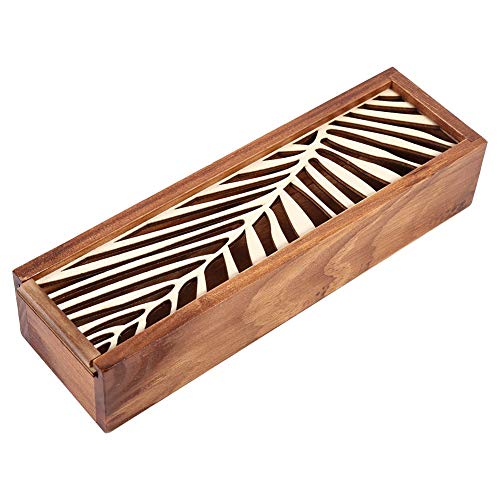 ANKROYU 4 Arten Briefpapierbox, Holz-Desktop-Briefpapier-Aufbewahrungsorganisator, Federmäppchen aus Holz, Federmäppchen für Schüler, Schulbüro (Blatttyp) von ANKROYU