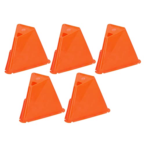 ANKROYU 5-teiliges Fußball-Trainingsmarker, Fußball-Barriere-Trainingshütchen, Kunststoff-Trainings-Straßenkegel, Fußball-Trainingszubehör, Scheibenkegel-Set (Orange) von ANKROYU