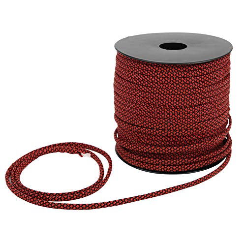 ANKROYU 50 m 4 mm Dickes 7-adriges Paracord, leichtes Campingseil, hochspannungsbeständiges Camping-Lanyard, kompaktes Campingkabel für den Außenbereich (Rot Schwarz) von ANKROYU