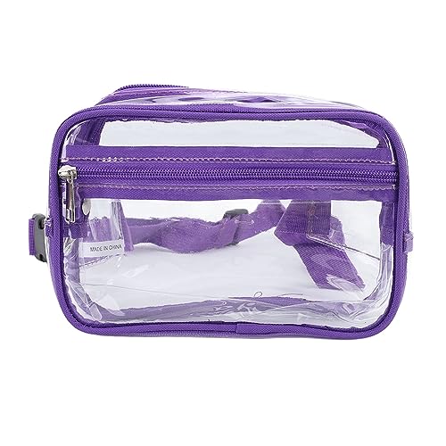 ANKROYU Durchsichtige Umhängetasche, wasserdichte, durchsichtige Hüfttasche, PVC-Brusttasche mit großem Fassungsvermögen für Sportreisen (Lila) von ANKROYU