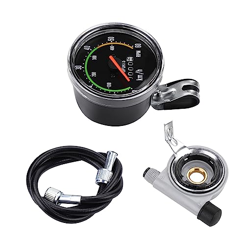 ANKROYU Fahrrad-Rund-Tachometer, Fahrradcomputer aus Aluminiumlegierung, Leichter Fahrrad-Geschwindigkeits-Kilometerzähler, Mini-Fahrrad-Tachometer mit Radantrieb zum Radfahren von ANKROYU