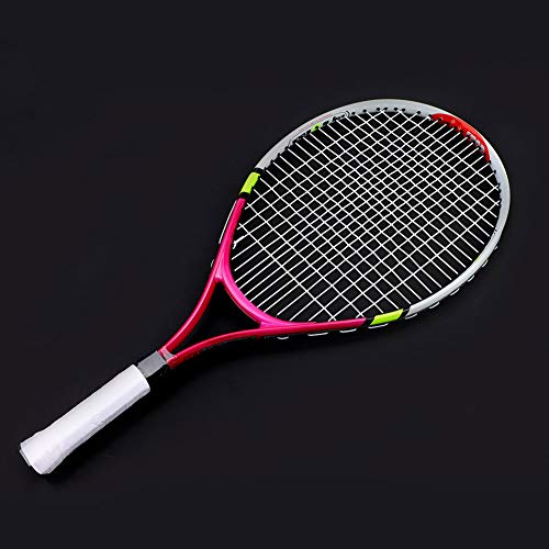 ANKROYU Saiten-Einzel-Tennisschläger, Tennis-Trainingsschläger aus Aluminiumlegierung, universeller Tennis-Übungsschläger für Kinder-Trainingsübungen (Rose Red) von ANKROYU