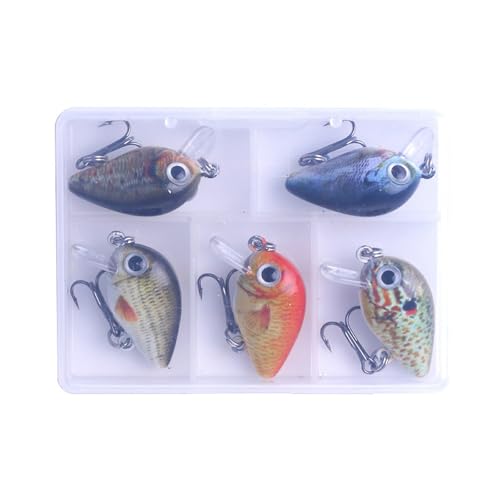 5Pcs Angeln Locken Künstliche Fisch Köder Topwater Wobbler Wobbler Künstliche Harte Köder Mit Tackle Box Einfach Zu Bedienen von ANMITI