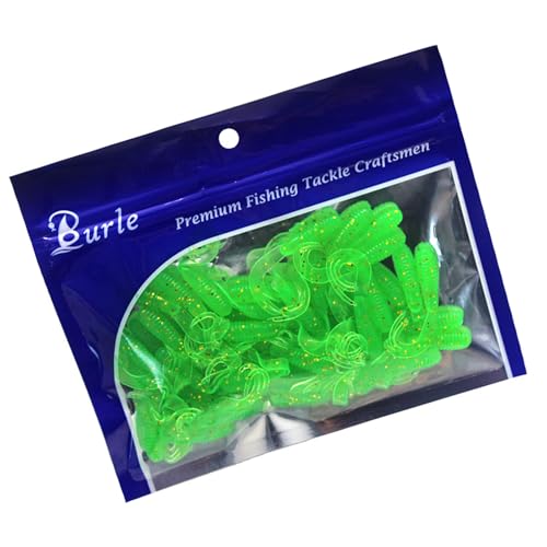 ANMITI 50pcs Fischereiköder Weiche Farbenfrohe Long Tail Swimbaits Fischerei Köder von ANMITI