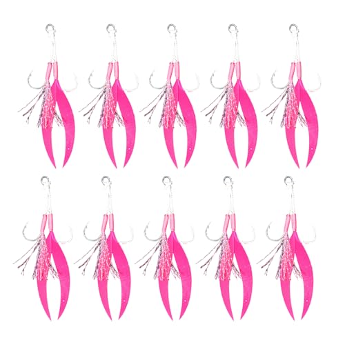 Doppelfischerei Assist Haken Für Vertikale Jigging Köder 10pcs Jigging Haken Langsam Schnell Jigs Angelhaken Ersatz von ANMITI