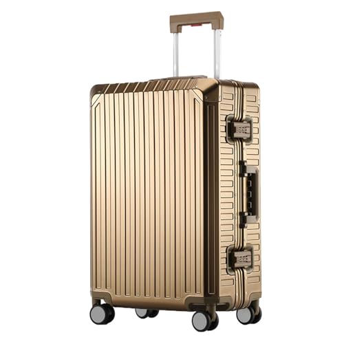 ANNI RIEL Hartschalen-Handgepäck aus Aluminium und Magnesium, mit Schloss, von Fluggesellschaften zugelassener Hartschalenkoffer mit Spinnrädern, karierter Rollkoffer aus Metall für Reisen, Business, ANNI RIEL Hartschalen-Handgepäck aus Aluminium und Magnesium, mit Schloss, von Fluggesellschaften zugelassener Hartschalenkoffer mit Spinnrädern, karierter Rollkoffer aus Metall für Reisen, Business, von ANNI RIEL