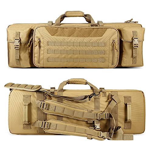 ANSNOW 36'' 42" Taktische Gewehrtasche, Doppelte Lange Gewehrtasche, Weicheen-Transporttasche Für Schusswaffen, Karabinertasche, Verschließbares Fach Kf-105B, Große Kapazität, Verformt Sich Nicht Le von ANSNOW