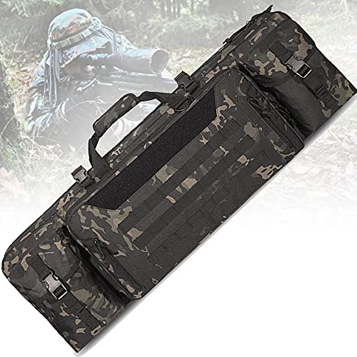 ANSNOW 36 Zoll Große Waffentasche, Doppelter Airsoft-Gewehrkoffer, Schrotflintentasche, wasserdichte Gewehrtasche, Multifunktionale Angelrutentasche, Ausrüstung/Blackcp von ANSNOW