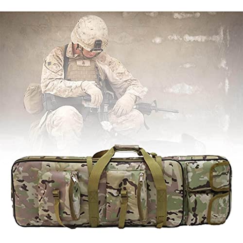 ANSNOW Doppelte Gewehrtasche, Militärwaffe Weich Gepolsterte Taktischeen-Schießstandtasche Schusswaffentransportrucksack Ausrüstungskoffer Airsoft Outdoor-Sportjagd, Grün, 120 cm/Tarnung/85 cm von ANSNOW