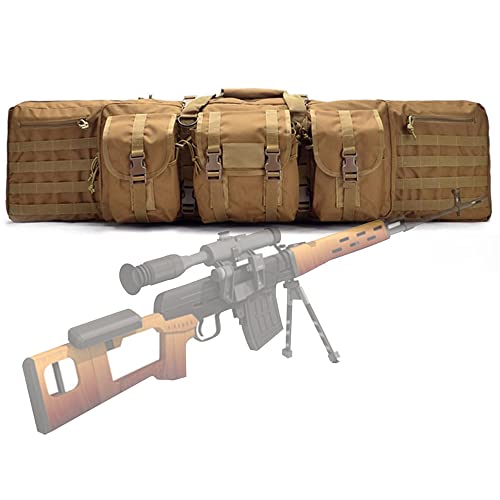 ANSNOW Doppelter Gewehrkoffer Langgewehrtasche Weich Gepolsterter Waffenkoffer Taktische Karabinertasche Schrotflintenkoffer Outdoor Airsoft-Gewehrkoffer Waffentragekoffer Für Jagdschießen/Braun/108 von ANSNOW