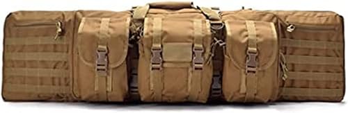 ANSNOW Doppelter Gewehrkoffer Langwaffentasche, Weich Gepolsterte Gewehrtasche Schusswaffentransportrucksack Schrotflintenkoffer Airsoft-Pistolenkoffer Waffentragekoffer Für Jagdschießen/Braun/108 c von ANSNOW