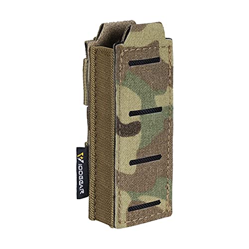 ANSNOW Einzelneenmagazintasche, Elastische Molle-Tasche Mit Offener Oberseite Für Glock M1911 92F 9 Mm .40 Magazine, Taschenlampenholster/Multi-Camo von ANSNOW