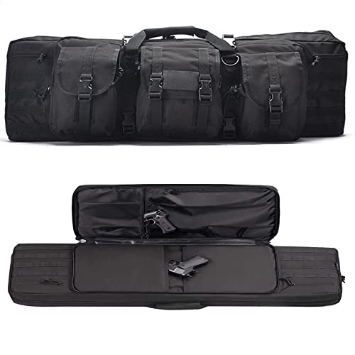 ANSNOW Gewehrtasche, Gewehrkoffer, Taktischer Gewehrrucksack, Taktische Gewehrtasche, Lange Doppelte Waffentragetasche, Schießwaffenkoffer Zum Angeln Und Schießen/Schwarz/93 cm von ANSNOW