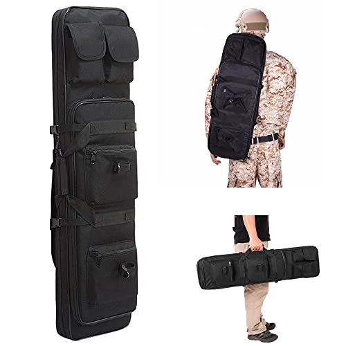 ANSNOW Gewehrtasche Schrotflintenkoffer Weich Gepolsterter Gewehrtragekoffer Waffentasche Taktischer Gewehrrucksack Mehrere Taschen Airsoft-Koffer Jagd- Und Angeltasche Mit Schultergurt/Schwarz/100 von ANSNOW