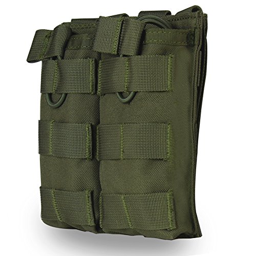 ANSNOW Molle-Doppel-Camouflage 5,56 Mm Magazintasche Oben Offen, Magazinhaltertasche Für Taktische Zwecke/Grün von ANSNOW