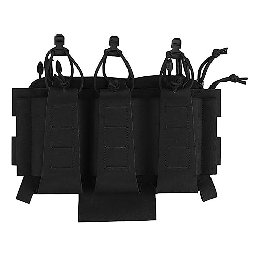 ANSNOW Taktische Dreifache 5,56-Magazintasche Mit Tourniquet-Halter, Elastische Frontplatte, Verstellbare Jagdweste, Zubehör, Airsoft-Ausrüstung/Schwarz von ANSNOW