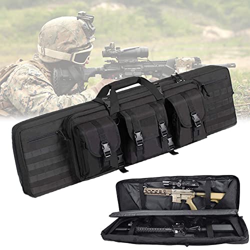 ANSNOW Taktische Gewehrtasche, Doppelte Langgewehr Waffentasche Schrotflinten Airsoft Tasche, Doppellagige Real-Life Ak Kampfwaffentasche M416 Waffentasche, Für Schießen Wargame Jagd, 93 Cm/108 cm/1 von ANSNOW