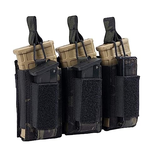 ANSNOW Taktische Magazintasche Für Gewehr,Schnitt, Molle-Magazintasche Für Gewehre, Dreifach-Magazintasche, Offene Magazintasche Für Gewehr, Magazinholster Für Taktische Tasche, Zubehörhalter/Multic von ANSNOW