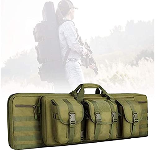 ANSNOW Taktischer Gewehrkoffer, Weiche Waffentasche, Schwere Gewehrtasche, Staubdichte Gewehr-Aufbewahrungstasche, Doppelter Gewehrrucksack Zum Klettern, Angeln, Camping, Jagen/Grün/93 cm von ANSNOW