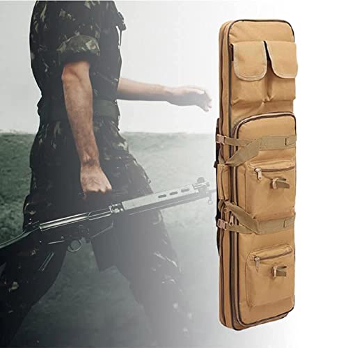 ANSNOW Weich Gepolsterter Taktischer Airsoft-Gewehrkoffer, Doppelte Gewehrtasche, Outdoor-Karabiner, Schrotflinte, Airsoft-Gewehr, Tragetasche, Rucksack Für Angeln Und Jagd, Transport/Braun/85 cm von ANSNOW