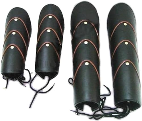 ANTIQUEMEDIEVAL Mittelalterlicher Armschutz aus Leder, Beinschützer, Beinschienen, Set, Schwarz ANTIQUEMEDIEVAL Mittelalterlicher Armschutz aus Leder, Beinschützer, Beinschienen, Set, Schwarz von ANTIQUEMEDIEVAL