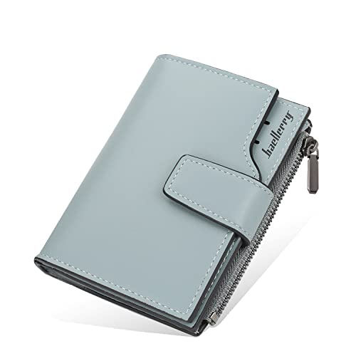 ANYWN Geldbeutel klein Damen, Geldbörse Damen klein, kleines Portemonnaie Damen, Geldtasche Damen klein mit Große Kapazität, Damen Vintage Geldbörse Hellblau ANYWN Geldbeutel klein Damen, Geldbörse Damen klein, kleines Portemonnaie Damen, Geldtasche Damen klein mit Große Kapazität, Damen Vintage Geldbörse Hellblau von ANYWN