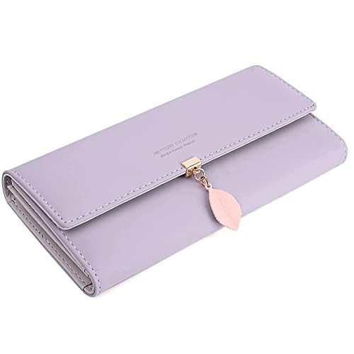 ANYWN Geldbörse Damen Gross, Lang Portemonnaie, Elegant Damen Geldbeutel mit Kartenfächer und Kleingeldfach HellLila ANYWN Geldbörse Damen Gross, Lang Portemonnaie, Elegant Damen Geldbeutel mit Kartenfächer und Kleingeldfach HellLila von ANYWN