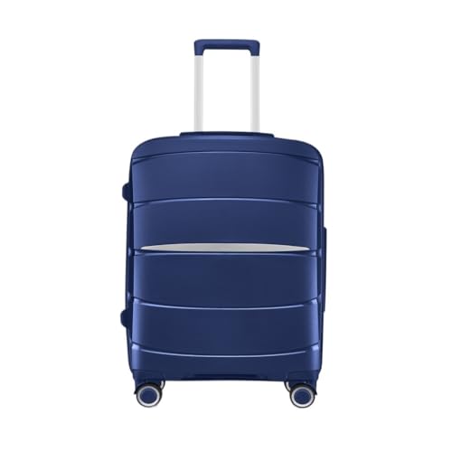 ANZHENGRQ Reisekoffer Trolley-Koffer mit Aluminiumrahmen, Universalräder, 24-Zoll-Trolley-Koffer, 26-Zoll-Koffer for Männer und Frauen Trolley (Color : Blue, Size : 24IN) von ANZHENGRQ