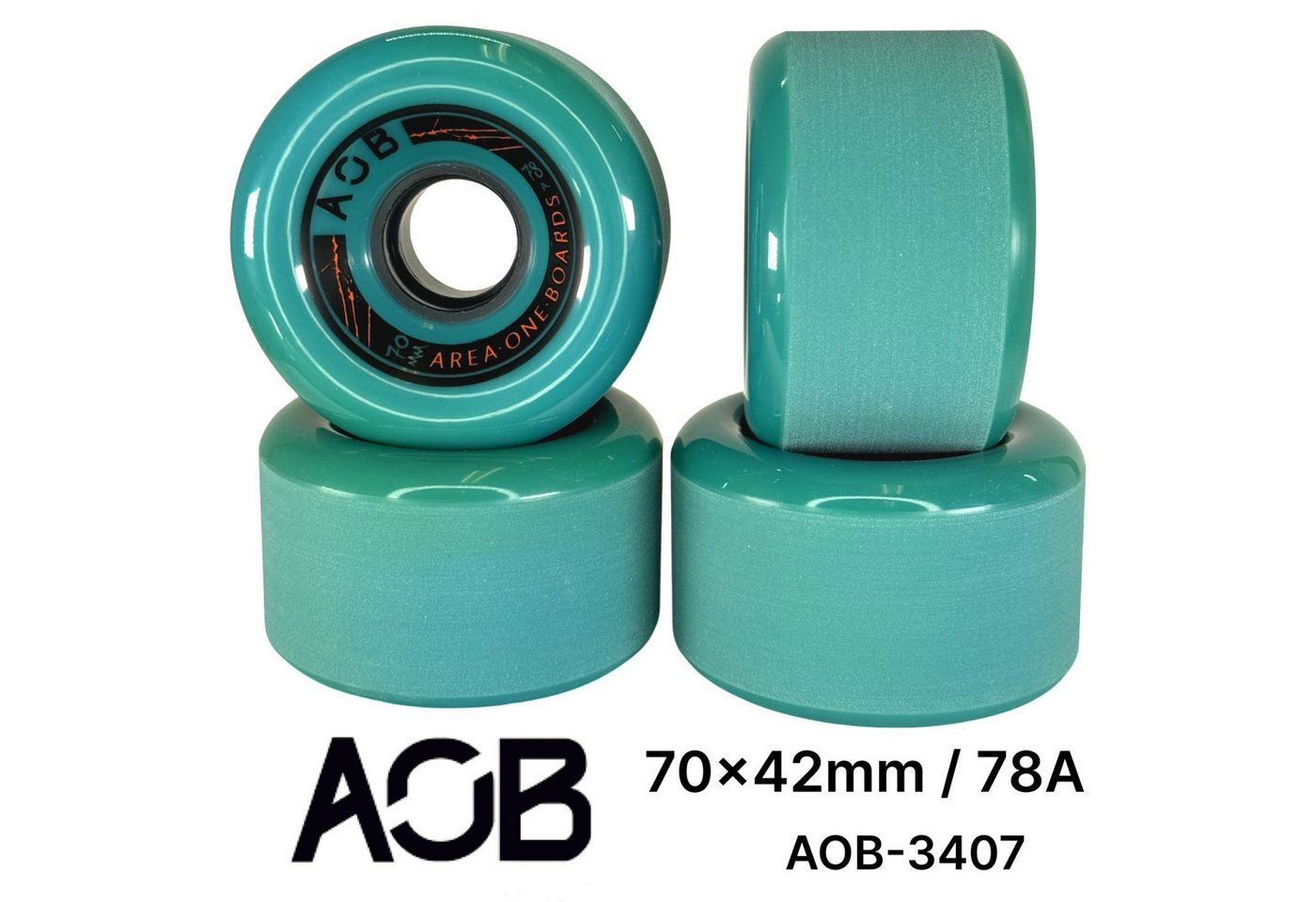 AOB Skateboard AOB Longboard Cruiser Rollen Wheels (4 Stck) Blau 70x42mm 78a von AOB