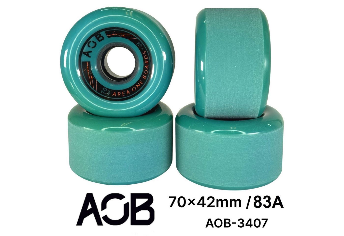 AOB Skateboard AOB Longboard Cruiser Rollen Wheels (4 Stck) Blau 70x42mm 83a von AOB