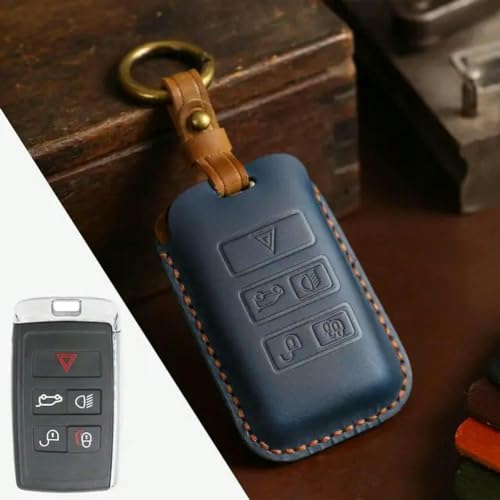 AODALYA Leder Auto Schlüssel Fall Abdeckung Fob Schützen Keychain für Jaguar für Land Rover Discover5 von AODALYA