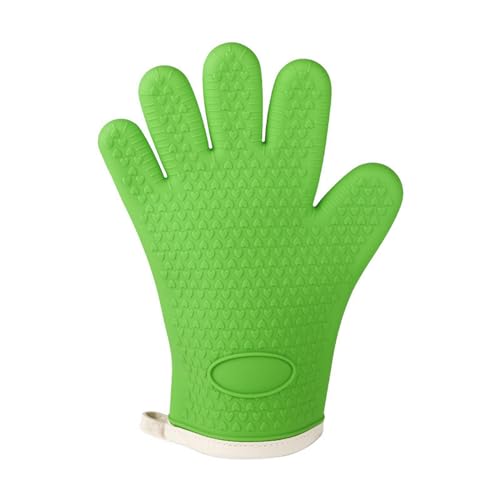 AOGATO ofenhandschuhe Kieselgel-isolationshandschuhe Küchenbackhandschuhe Dicke Nicht rutschfeste Hitzebeständige Handschuhe-grün-140g von AOGATO