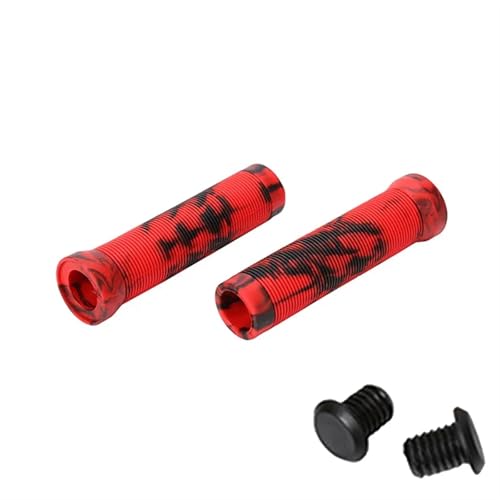 AOLUOER 125 mm Länge Fahrradgriffe Gummi-Scooter-Fahrradmanschetten Passend for 22,2 mm Longneck-Stangen Griff Universal M//t//b Griffabdeckungen Fahrradteile(Black-RED) von AOLUOER