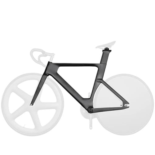 AOLUOER Bahnrad Carbon Rahmen Set Fixed Gear Vollcarbon Fahrradrahmen Bahnradfahren Racing Carbon Fahrradrahmen + Frok + Sattelstütze Set(Black Glossy,57cm) von AOLUOER