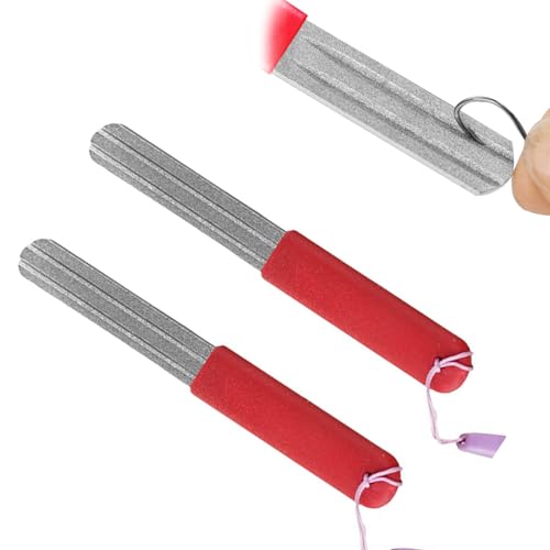 2 Stück Dart Schleifstein,Dart Spitzer,Dart Schärfer,Fischhakenschärfer,Schärfer,Hakenschärfer,Tragbares Doppelseitig Hakenschärfer Schleifstein Mit Griff Und Hängende Für Outdoor Angeln (Rot) 2 Stück Dart Schleifstein,Dart Spitzer,Dart Schärfer,Fischhakenschärfer,Schärfer,Hakenschärfer,Tragbares Doppelseitig Hakenschärfer Schleifstein Mit Griff Und Hängende Für Outdoor Angeln (Rot) von AONAYO