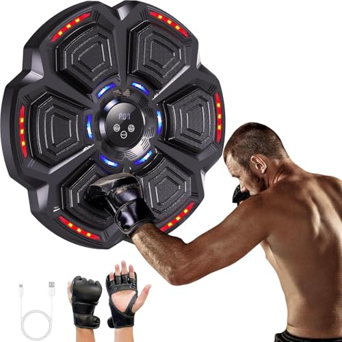 AONESY Music Boxing Machine, Boxmaschine mit Musik, LED Musik Boxmaschine Unterstützt Bluetooth, 9 Geschwindigkeitsmodi und Zählmodus, Boxing Machine mit Boxhandschuhen Für Erwachsene und Kinder AONESY Music Boxing Machine, Boxmaschine mit Musik, LED Musik Boxmaschine Unterstützt Bluetooth, 9 Geschwindigkeitsmodi und Zählmodus, Boxing Machine mit Boxhandschuhen Für Erwachsene und Kinder von AONESY