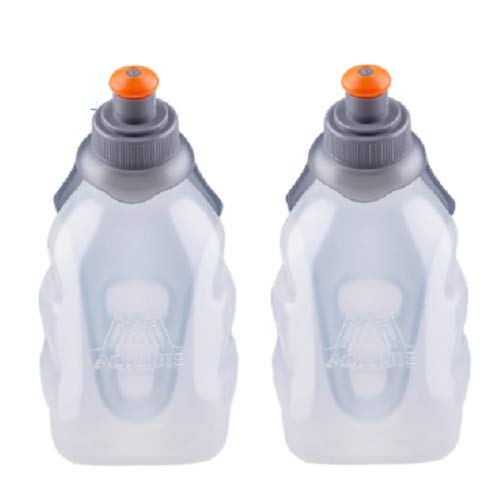 AONIJIE 2 Stück Wasserflasche Kesselflasche Aufbewahrungsbehälter zum Laufen Hydration Belt Rucksack Taillentasche Marathon Trail (250ml) von AONIJIE