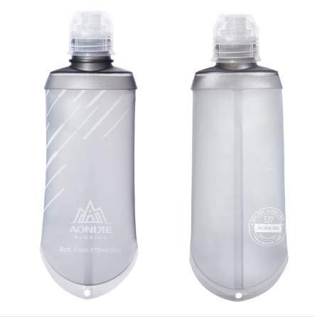 AONIJIE Compact TPU Collapsible 420ml Sport Hydration Nutrition Energy Gel Weichflasche Wasserflaschenreservoir Für Marathon, 2 Stück (170ml*2) von AONIJIE